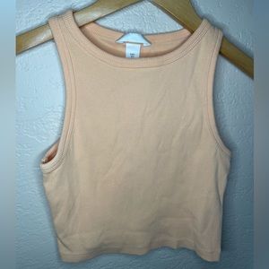 H&M Women’s Crop Tank Top - Light Orange - Small
